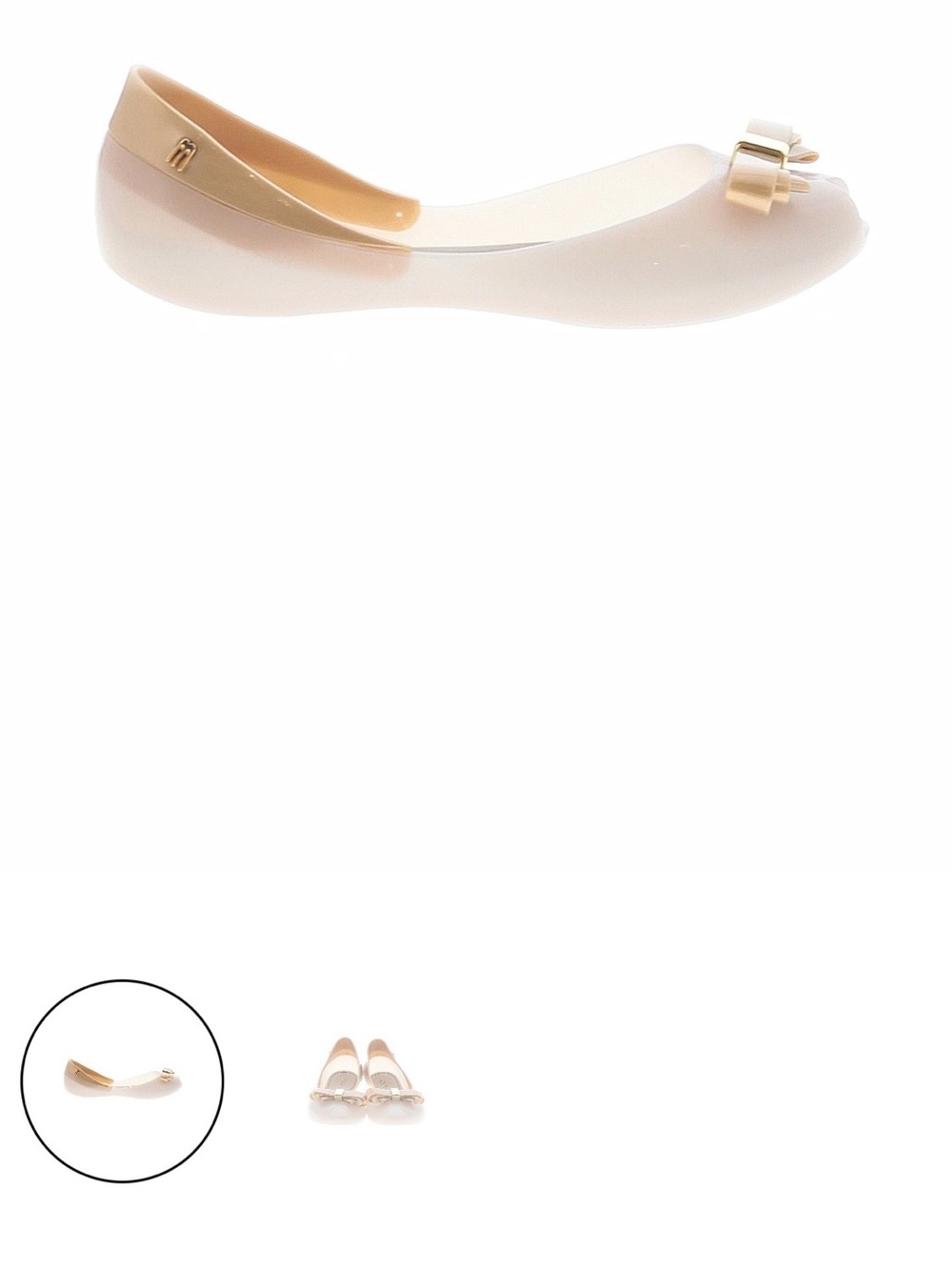 Melissa Cream Jelly Ballet Flat with Bow Accent